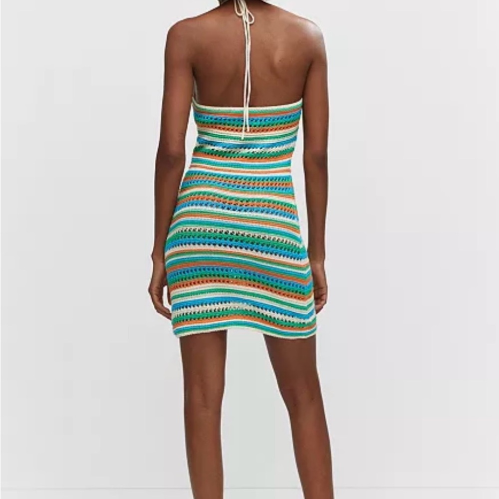 Mango Multicolor Striped Crochet Dress - Picture 2 of 10